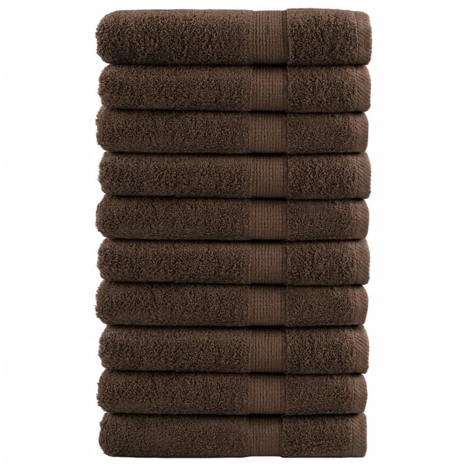 vidaXL - Handdoeken - SOLUND - 10 - st - 600 - g/m² - 100x200 - cm - bruin