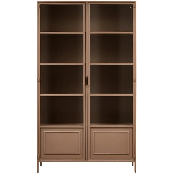 WOOOD Ronja Vitrinekast - Metaal - Military Brown - 189x110x43