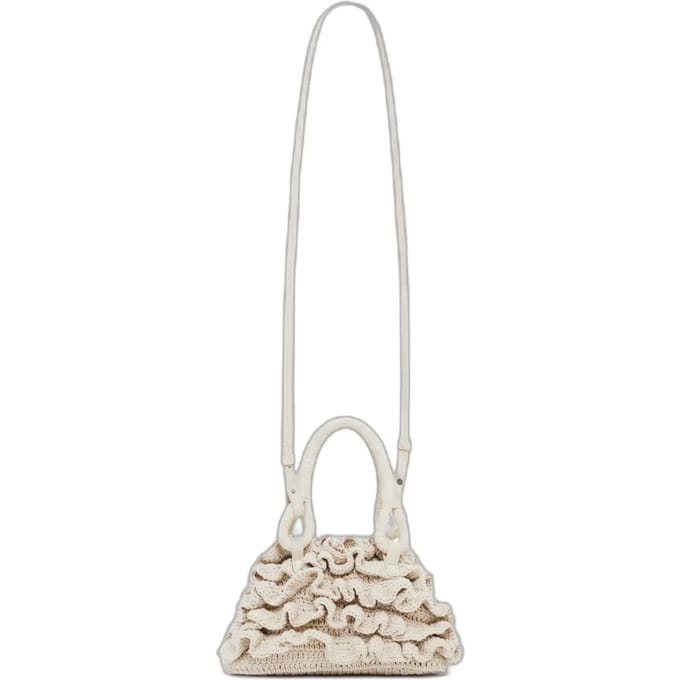 Schoudertas voor vrouwen Desigual Crochet Waves Mini Ecru