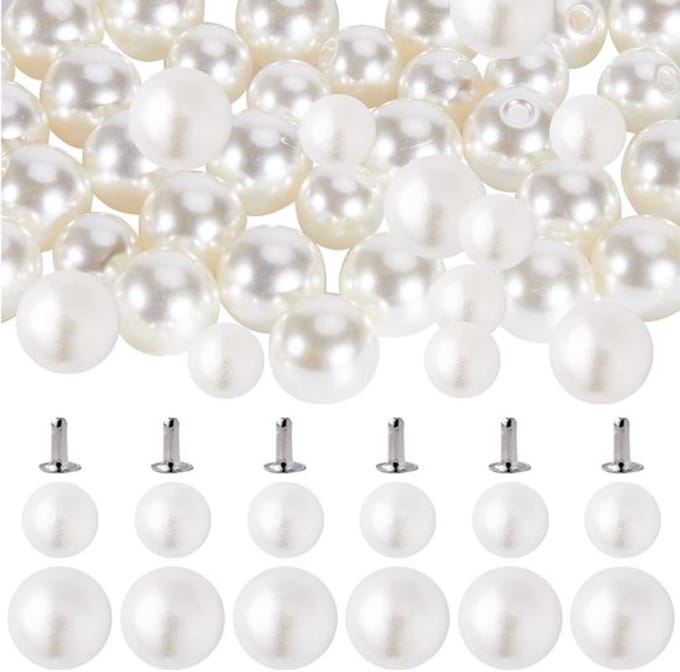 Dailygoody - Klinknagels - Parel Klinknagels - Set van 200 - Witte