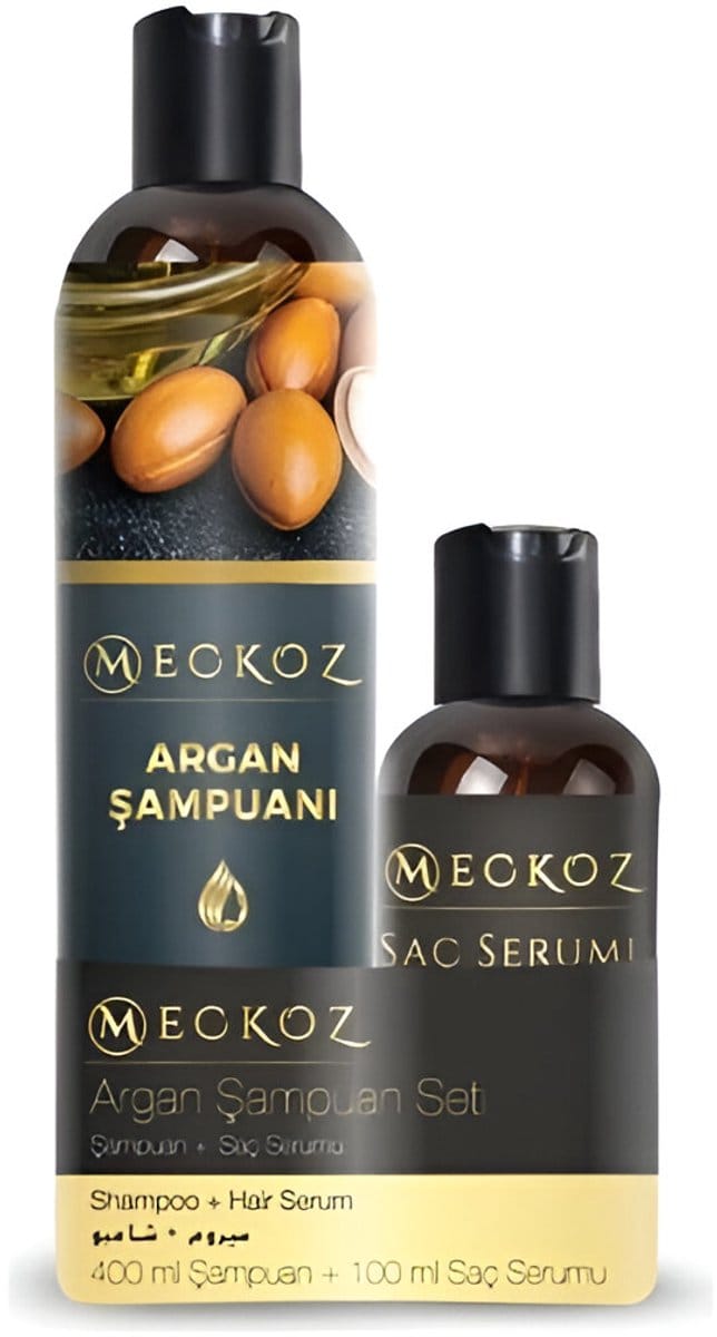 Argan Shampoo & Serum Set – 100% Voeding & Herstel voor Sterk & Glanzend Haar – 400ml Shampoo + 100ml Serum