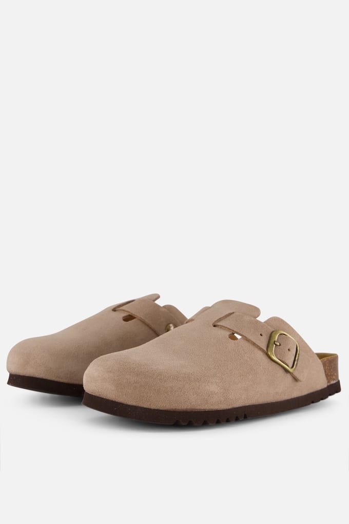 Scholl Fae Muiltjes beige Suède - Maat 36