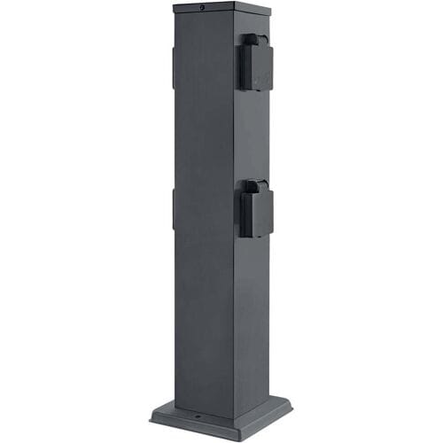 Heitronic 501335 Stopcontactsplitter Antraciet Aanraakbeveiliging