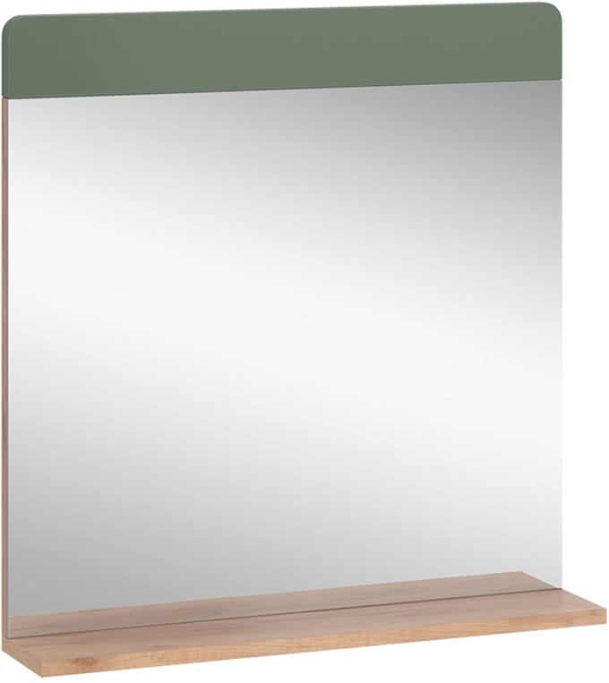 Vicco Izan Badkamerspiegel – 60 x 62 cm met plank Groen/gouden eik