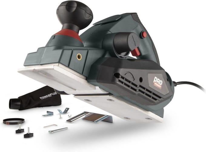 Powerplus POWP6011 Schaafmachine - 910W - Zijgeleider - Schaafdiepteinstelling - Opvangzak - Incl. 2 messen