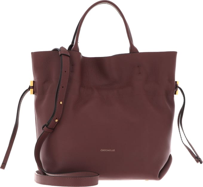 COCCINELLE Leren Shopper Schoudertas Romance Handbag Carruba / Carruba Bruine