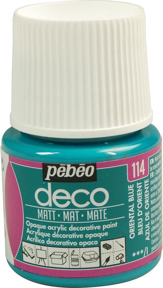 Verf oosters blauw - acryl mat - 45 ml - Pébéo