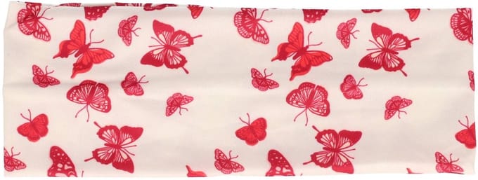 Haarsoires Haarband Stof 8cm - Vlinder Print - Wit Roze