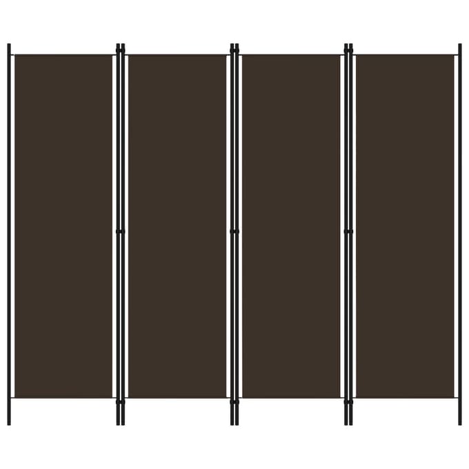 vidaXL - Kamerscherm - met - 4 - panelen - 200x180 - cm - bruin
