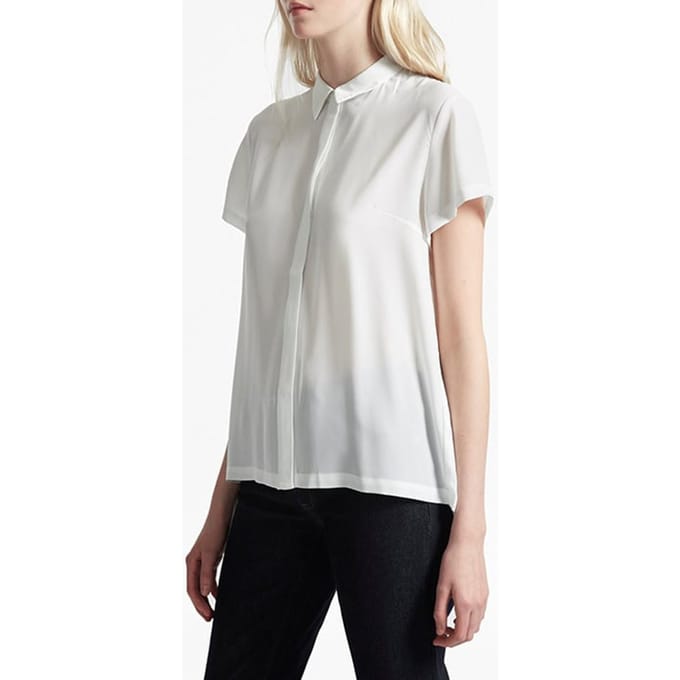 French Connection Classic Crepe Pleated Back Shirt Summer White Größe: XL | Blusen Outlet | Damen | Weiß