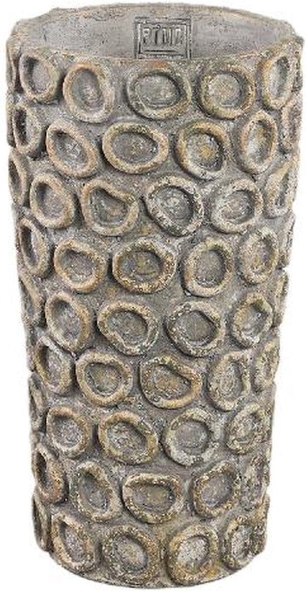 PTMD Bloempot Ginte - 16x16x30 cm - Cement - Grijs