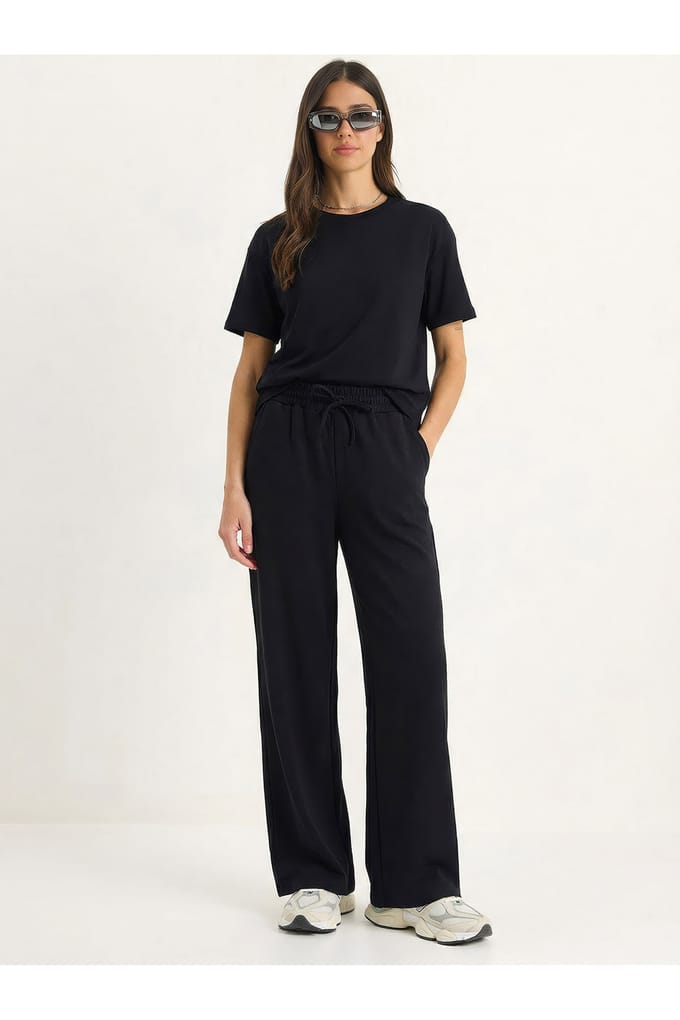 Ronde Hals T-Shirt en Broeken Twee-Piece Set