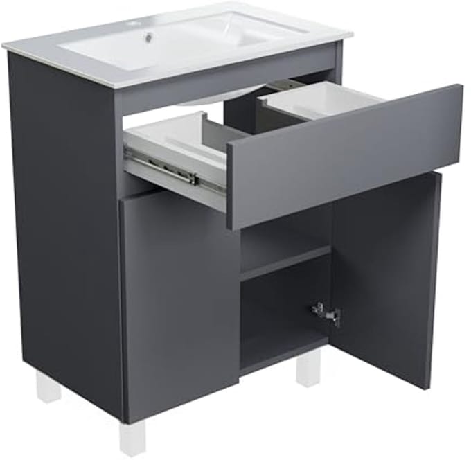 Wastafel met onderkast 60 cm breed - Modern design voor de badkamer