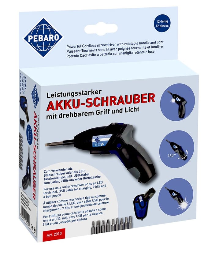 Accuboormachine met draaibare handgreep en led-lamp