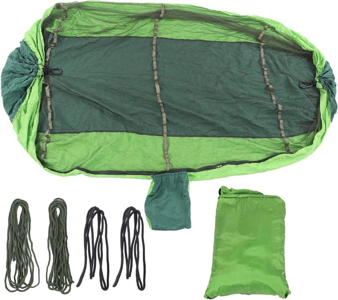 Camping Hangmat - Dubbele Hangmat - Outdoor Ontspanning - Ademend Lichtgewicht - 2 Persoons - Blauw
