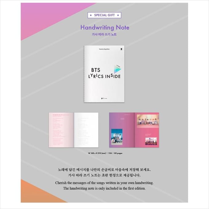BTS-LYRICS BINNENIN 1EA