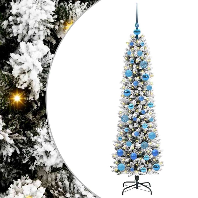 vidaXL - Kunstkerstboom - Wit - 150 - cm - PVC - en - Metaal - en - Plastic