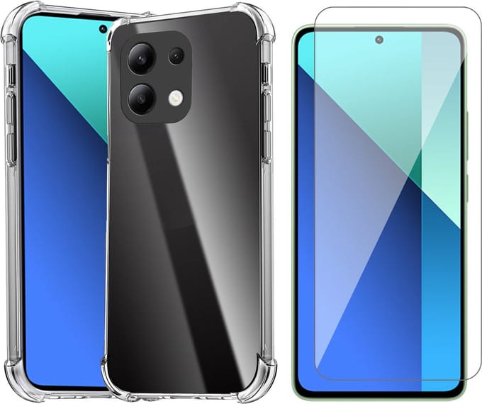 Hoesje geschikt voor Xiaomi Redmi Note 13 4G - Screenprotector Glas - Shockproof Transparant