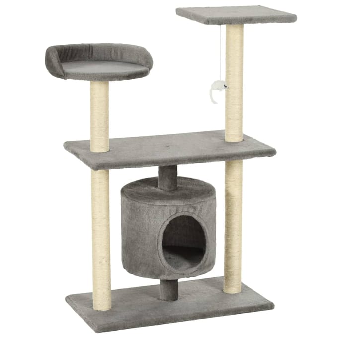 vidaXL - Kattenkrabpaal - met - sisal - krabpalen - 95 - cm - grijs