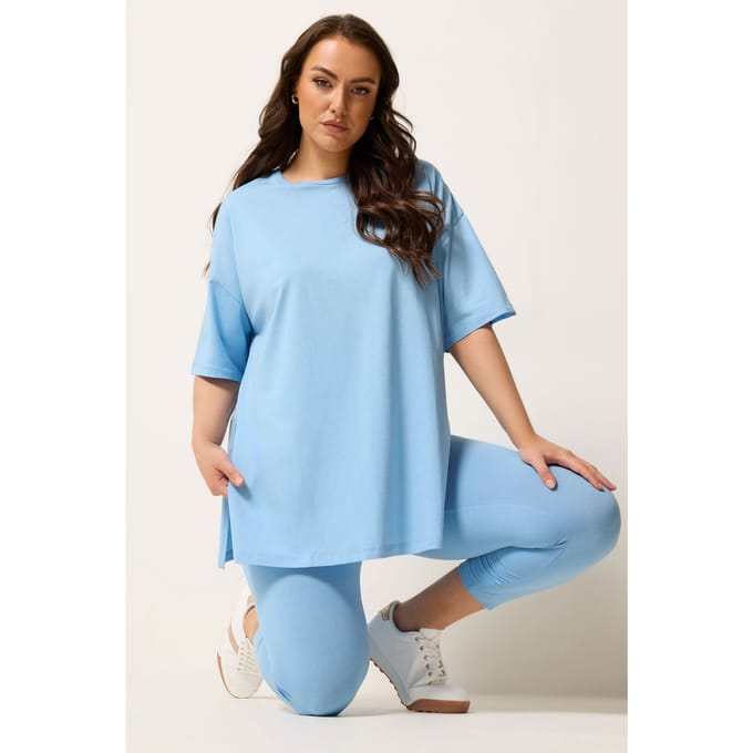 Yours Blauw Longline Tshirt Size 48