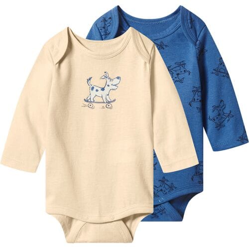 LUPILU Set van 2 baby rompers (Beige, 62/68)