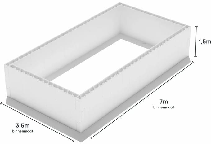 Zwembad blokkenset - 7,00 x 3,50 x 1,50 m