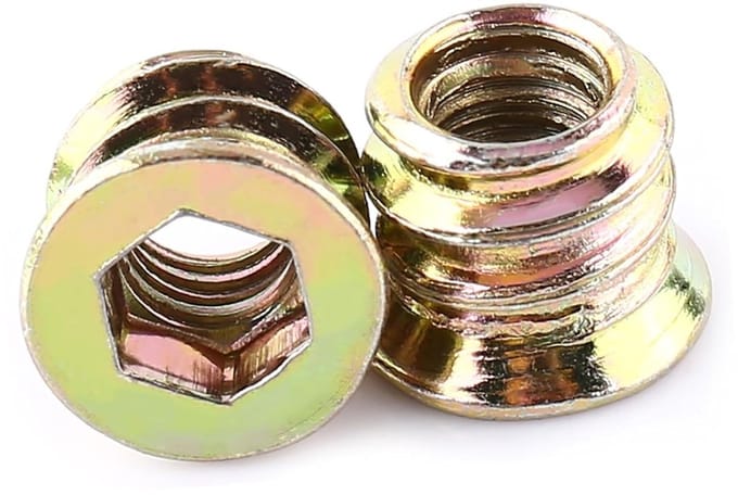 Hexagon Socket Moeren voor Houten Meubels, Verzilverd, Coarse Thread, Set van 20, M8 x 25 mm, Duurzaam en Sterk