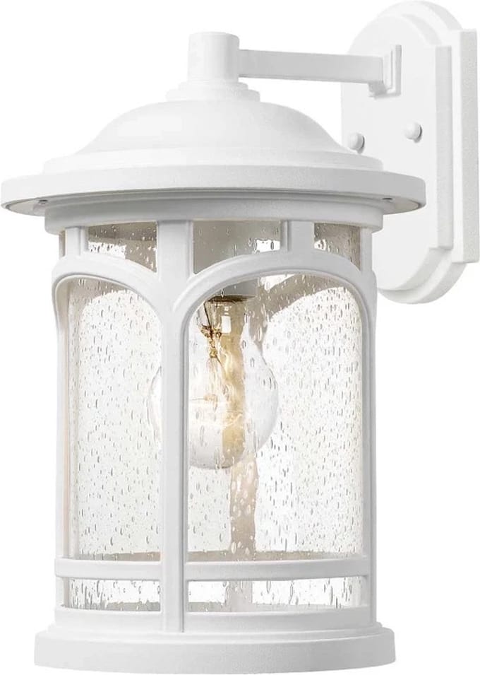 Moderne Wandlamp - Steady Lighting - Kunststof - Modern - E27 - L: 25.7cm - Voor Buiten - Woonkamer - Eetkamer - Wit