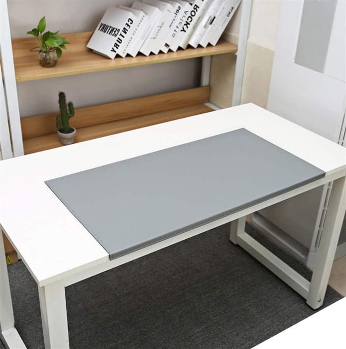 Bureauonderlegger - Bureau mat - Bureau beschermen - Randbescherming - 90x48 cm - Grijs