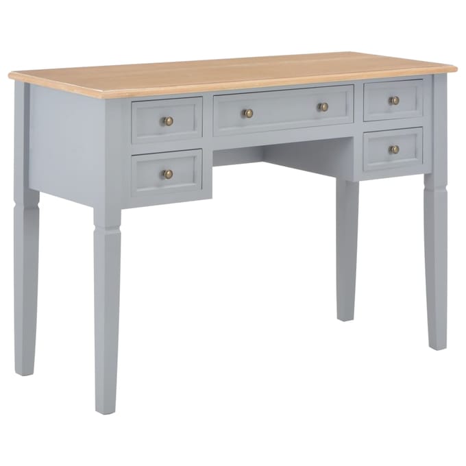 vidaXL - Schrijftafel - 109,5x45x77,5 - cm - hout - grijs