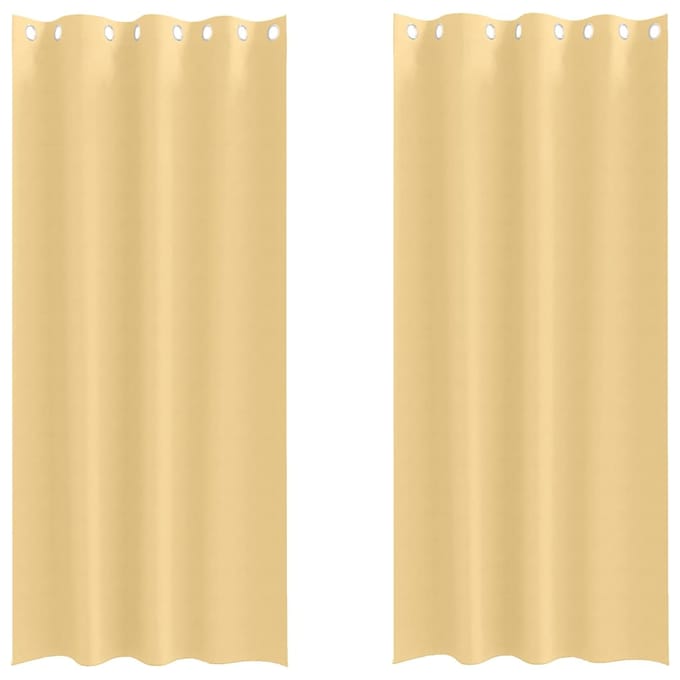 vidaXL - Blackout - Gordijnen - met - Ringen - 2 - st - Beige - 225 - x - 140 - cm - Polyester