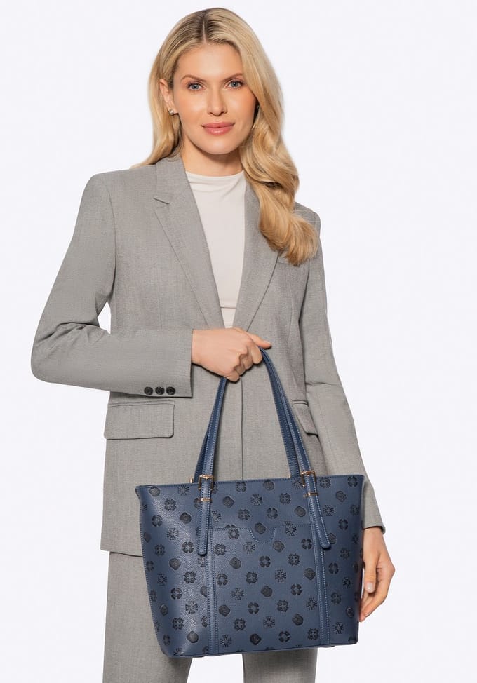 Wittchen - Dames Shopper Tas - Imitatieleer - Navy Blauw - Verstelbare Handvatten