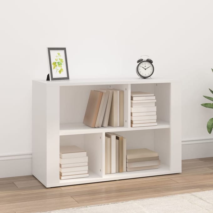 vidaXL - Dressoir - 80x30x54 - cm - bewerkt - hout - wit
