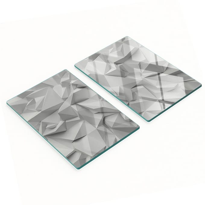 Set van gehard glazen keukenplanken met 3D-afbeeldingen, 2x40x52 cm