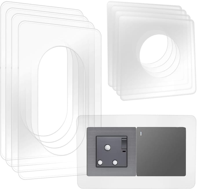 Lichtschakelaar Bescherming - Transparante Behangbeschermer - Set van 8 Stuks