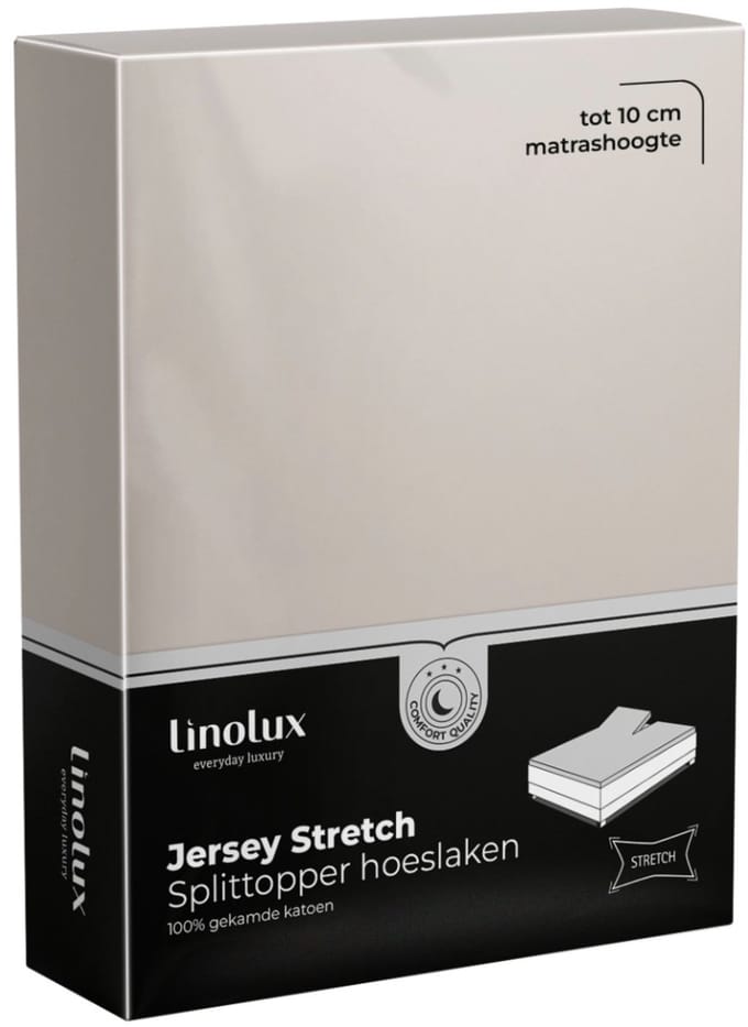 Linolux Hoeslaken Jersey Splittopper Stone 180x200/210