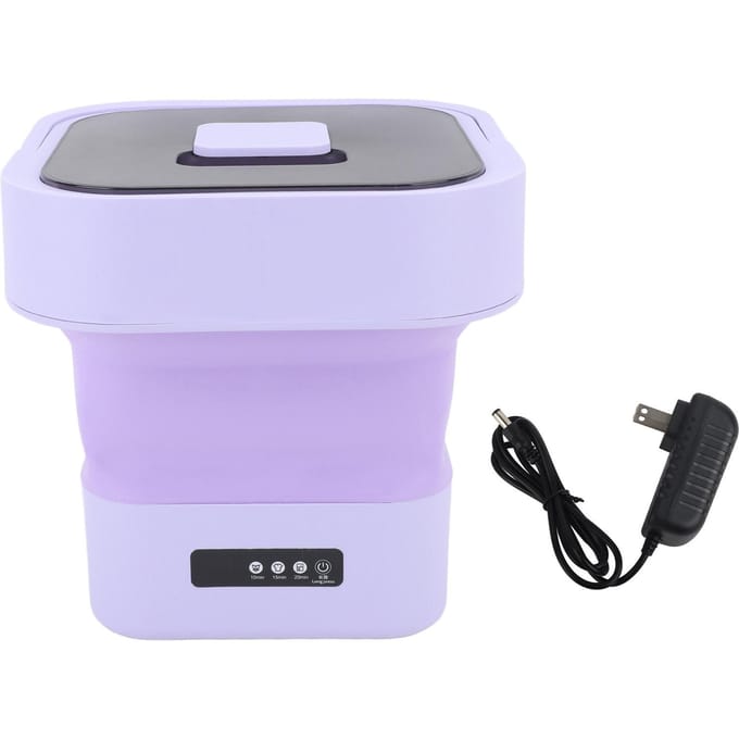 Draagbare Wasmachine 100?240V 10L Volautomatisch Zacht Centrifugeren Opvouwbaar Mini paars