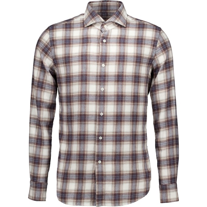 Xacus Washed Shirt Lange Mouw Overhemden Bruin 721ml/31306