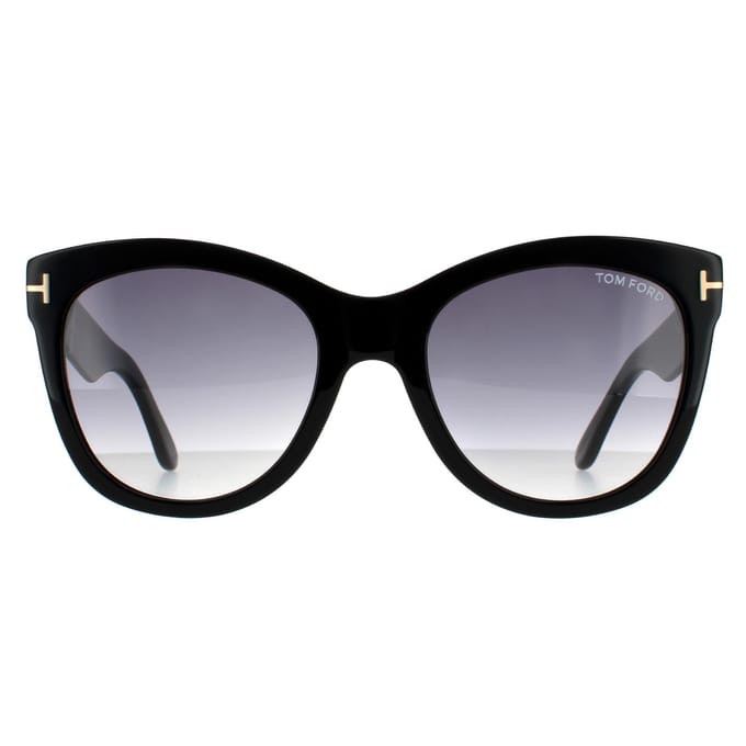 Tom Ford zonnebril Wallace FT0870 01B Shiny Black Smoke Gradiënt