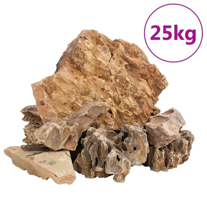 vidaXL Drakenstenen 25 kg 5-30 cm bruin