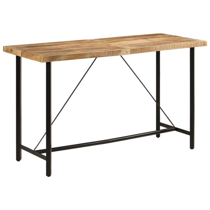vidaXL - Bartafel - 180x70x107 - cm - massief - mangohout - en - ijzer