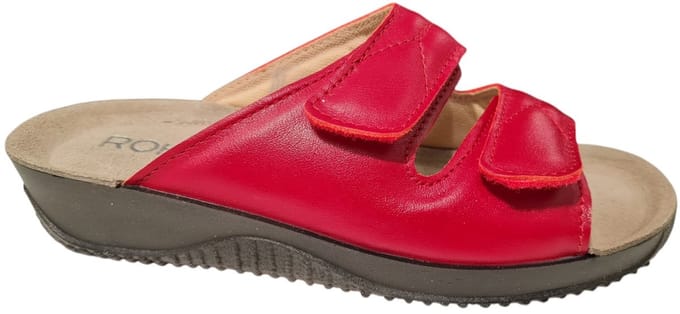 Rohde Dames Slippers Met Klittenband Sluiting - Rood - 39