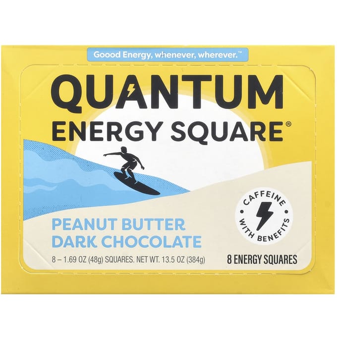 Quantum Energy Vierkant, Pindakaas Donkere Chocolade, 8 vierkanten, 1,69 oz (48 g) elk