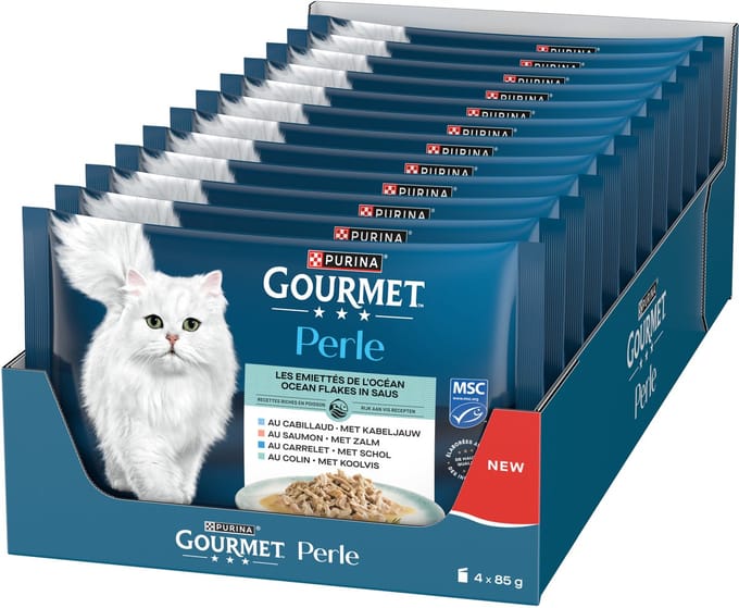 GOURMET PERLE MSC Ocean Flakes - Vis & Vlees - 12 x 4 x 85g