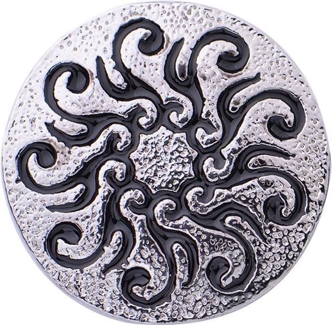 Quiges - Dames Click Button Drukknoop 18mm Zon Symbool - EBCM330