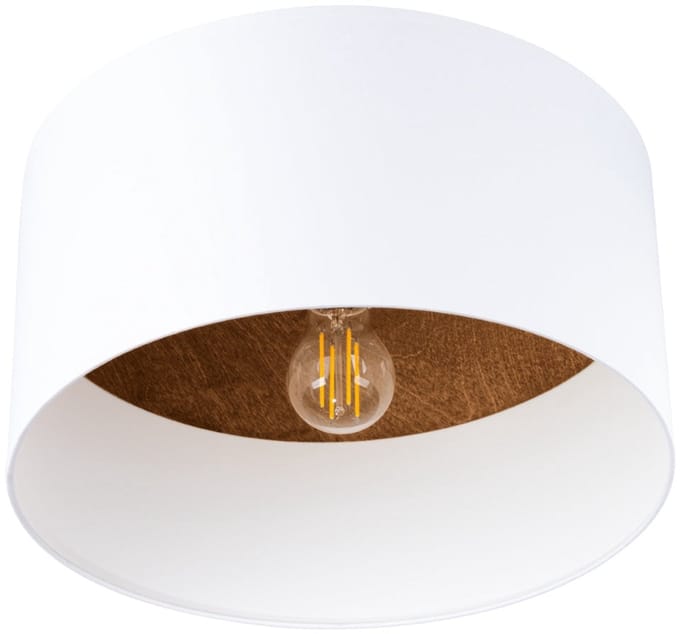Sollux Lighting Plafondlamp Telesto - 20x35x35cm - E27 - wit/donkerbruin - stof/hout/staal