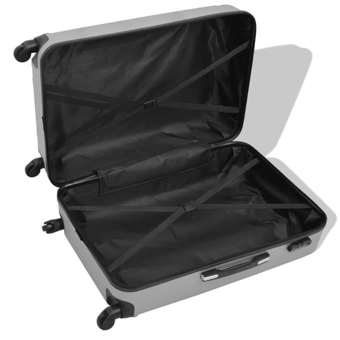 vidaXL - Harde - rolkoffer - set - zilver - 4-dlg