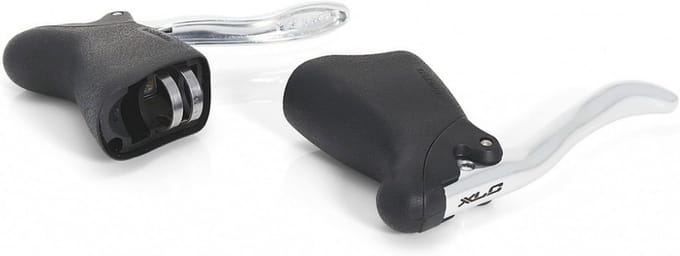 Race Fiets Remhendels Set Zwart/Zilver voor Velgremmen