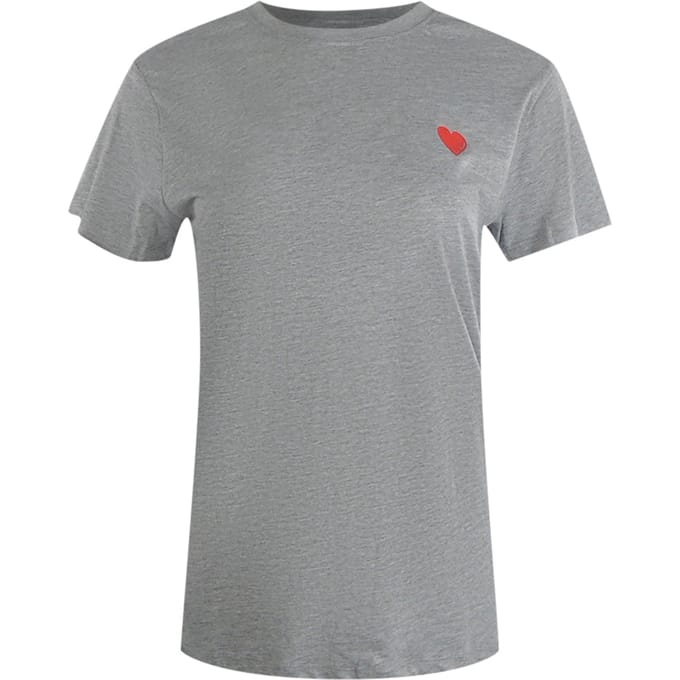 Love Moschino T-shirt Met Klein Rood Hartje-logo In Grijs