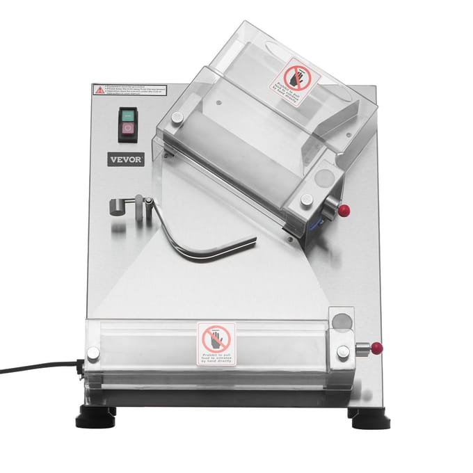 14 Inch Pizzadeegroller Uitrolmachine Automatische Commerciële Deegpers 370W